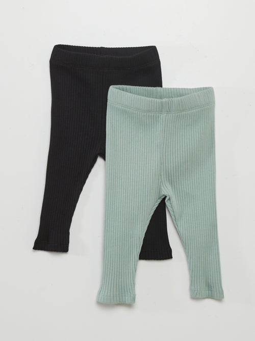 Setje met 2 leggings van ribtricot - Kiabi