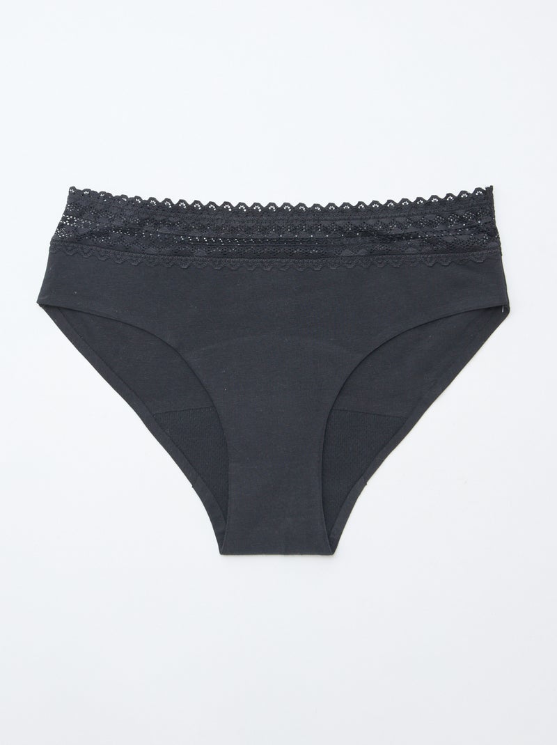 Setje met 2 menstruatiehipsters - lichte menstruatie Zwart - Kiabi