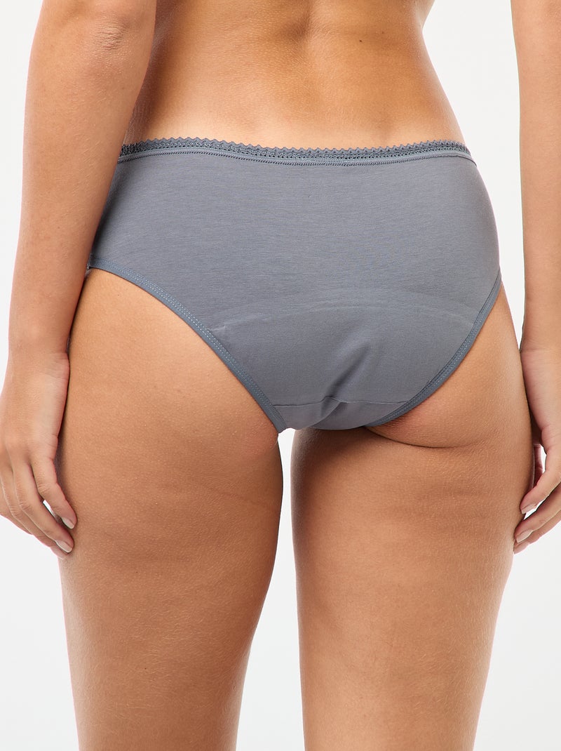 Setje met 2 menstruatiehipsters - Normaal bloedverlies Grijs - Kiabi