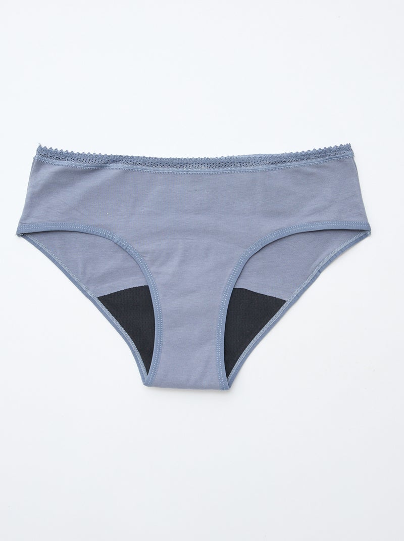 Setje met 2 menstruatiehipsters - Normaal bloedverlies Grijs - Kiabi