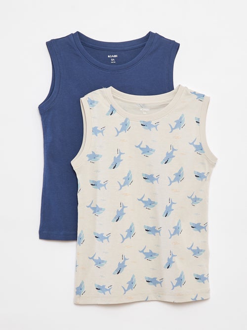 Setje met 2 mouwloze tops met ronde hals - Kiabi