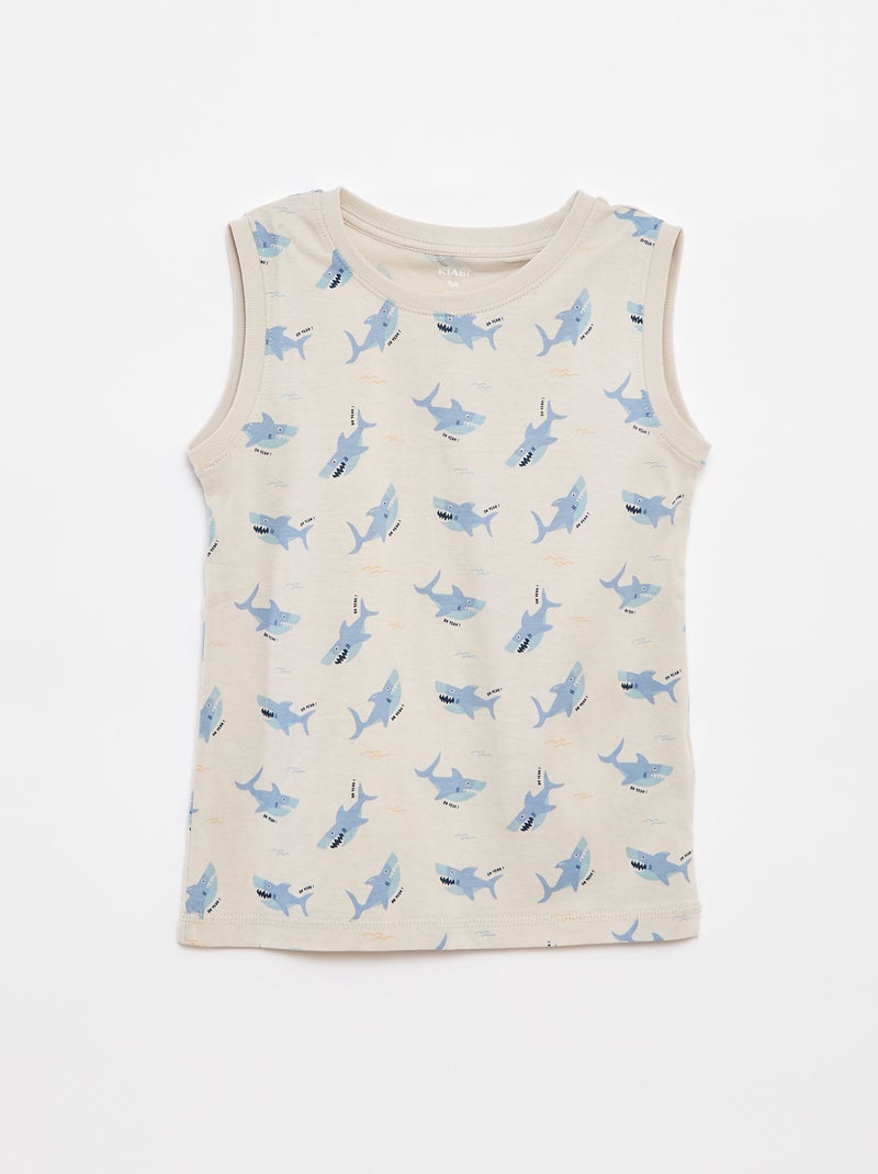 Setje met 2 mouwloze tops met ronde hals Biege - Kiabi