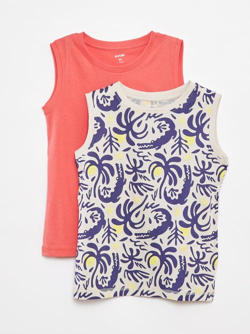 Setje met 2 mouwloze tops met ronde hals - Kiabi