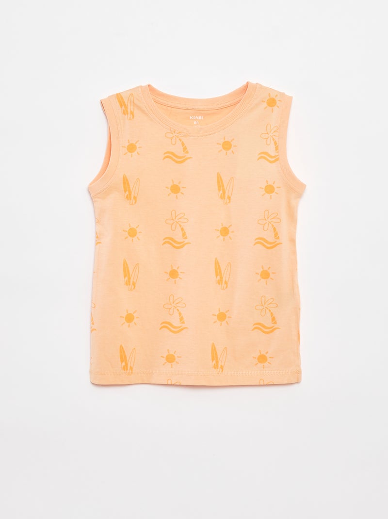 Setje met 2 mouwloze tops met ronde hals Oranje - Kiabi