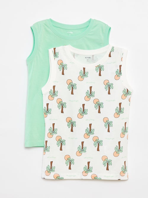 Setje met 2 mouwloze tops met ronde hals - Kiabi