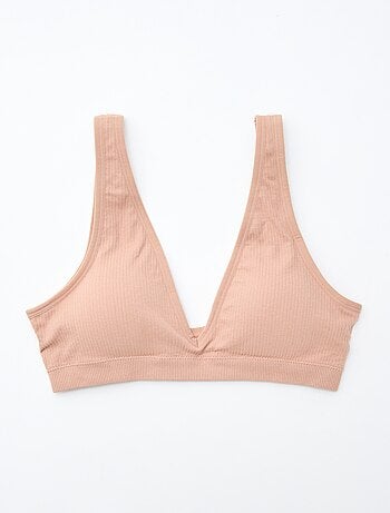 Setje met 2 naadloze behatops van ribtricot