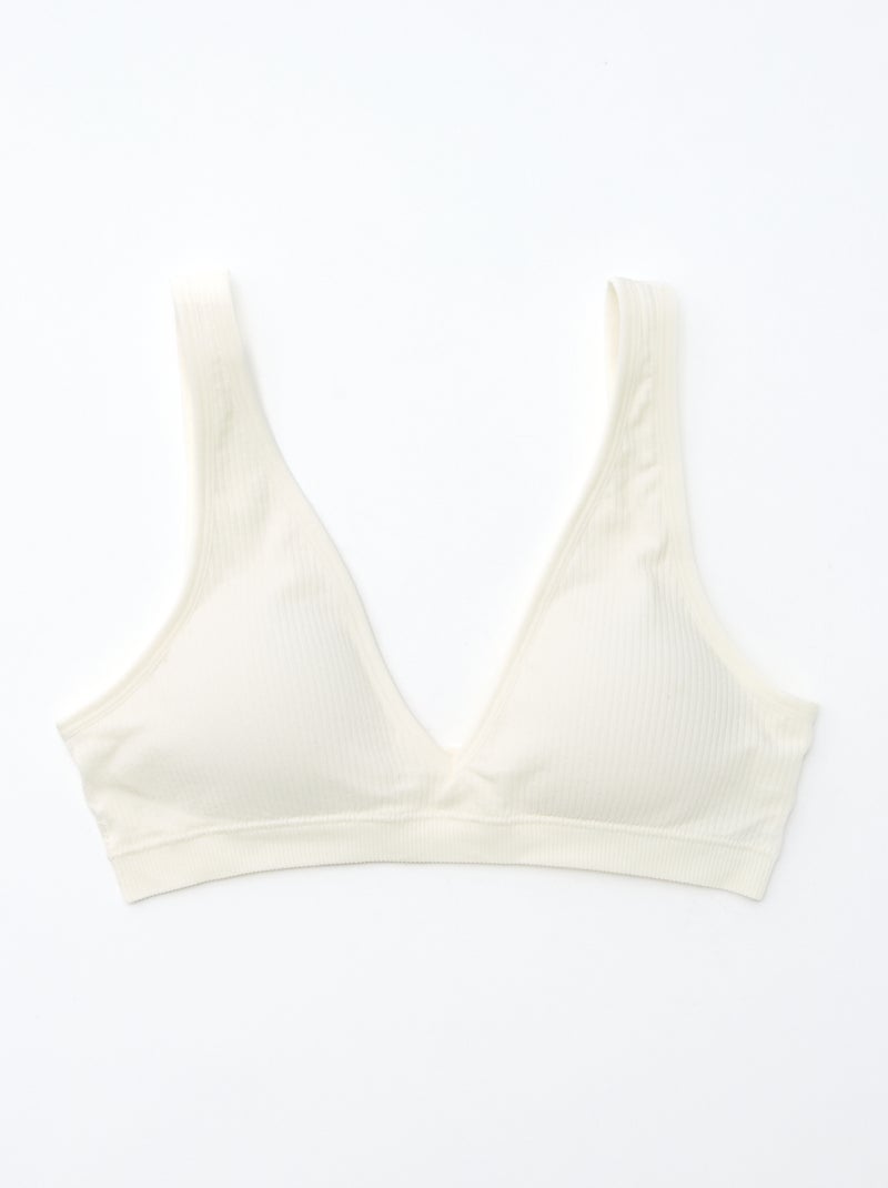 Setje met 2 naadloze behatops van ribtricot Rose - Kiabi