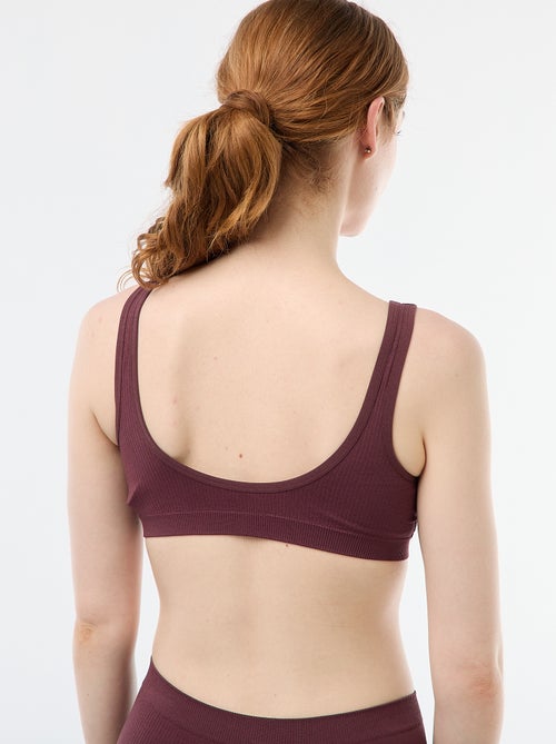 Setje met 2 naadloze behatops van ribtricot - Kiabi