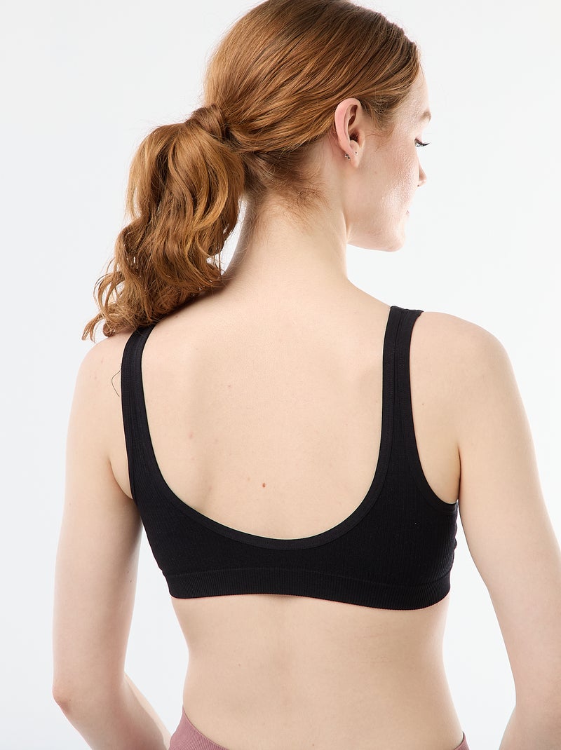Setje met 2 naadloze behatops van ribtricot Wit - Kiabi
