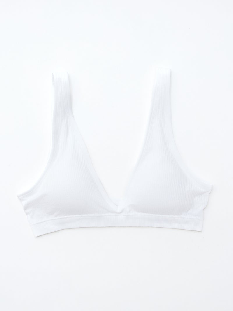 Setje met 2 naadloze behatops van ribtricot Wit - Kiabi