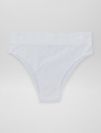 Setje met 2 naadloze tangaslips van ribstof