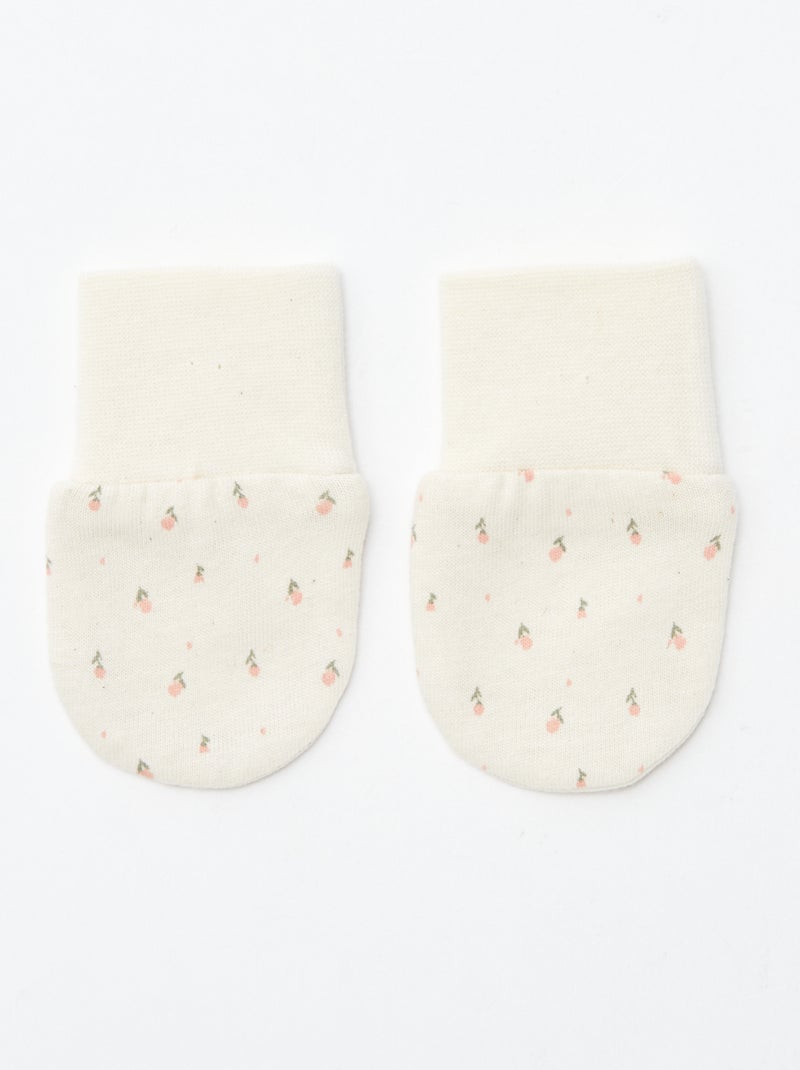 Setje met 2 paar babywantjes om krabwondjes te voorkomen BIEGE - Kiabi