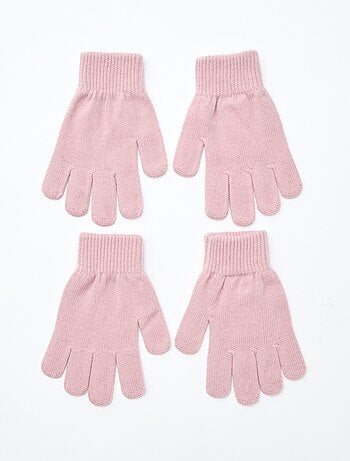 Setje met 2 paar gebreide handschoenen