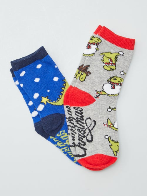 Setje met 2 paar sokken + kerstbalverpakking - Kiabi