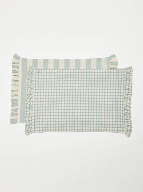 Setje met 2 placemats met ruches (32 x 45 cm) - Kiabi