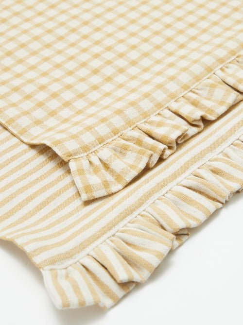 Setje met 2 placemats met ruches (32 x 45 cm) - Kiabi