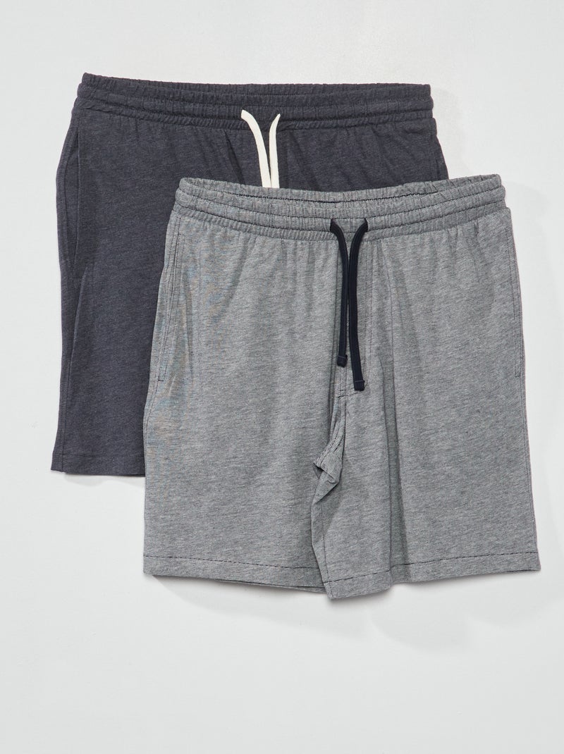 Setje met 2 pyjamashorts BLAUW - Kiabi