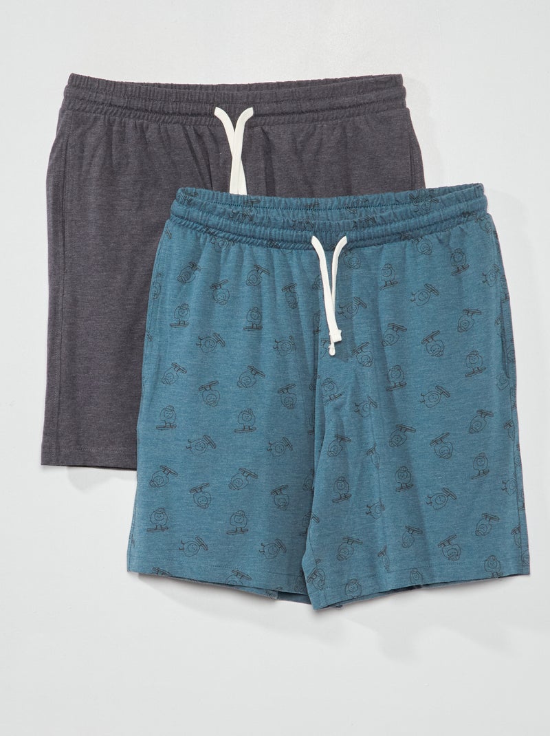 Setje met 2 pyjamashorts GRIJS - Kiabi