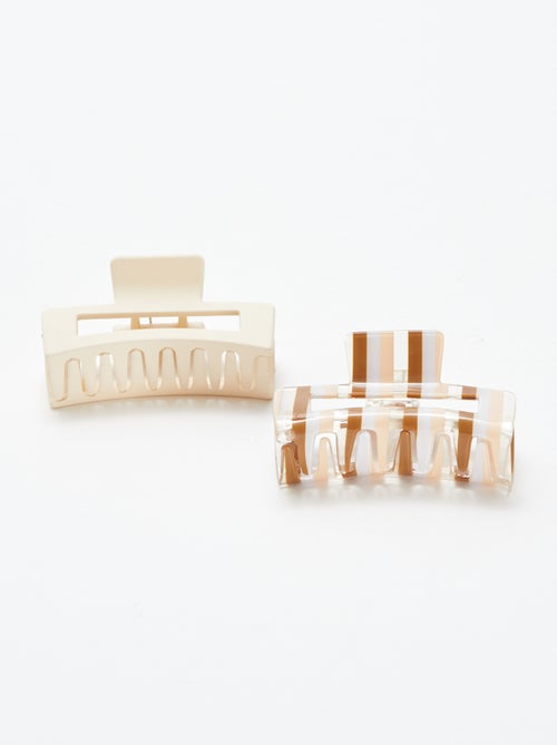 Setje met 2 rechthoekige haarklemmetjes - Kiabi