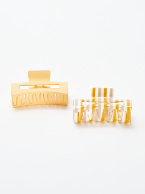 Setje met 2 rechthoekige haarklemmetjes - Kiabi