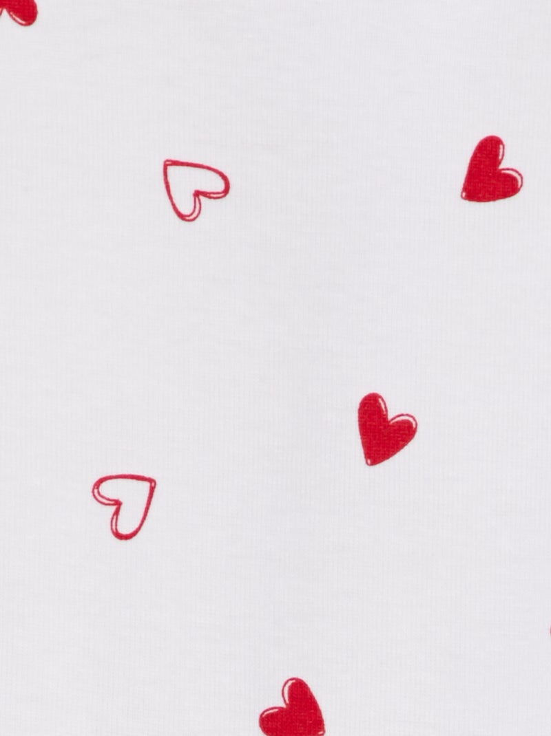 Setje met 2 rompertjes - Valentijnsdag WIT - Kiabi
