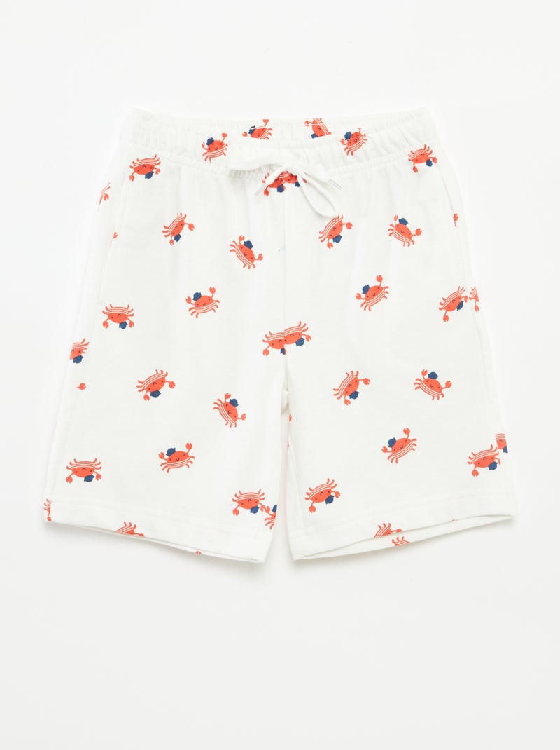 Setje met 2 shorts van joggingstof WIT - Kiabi