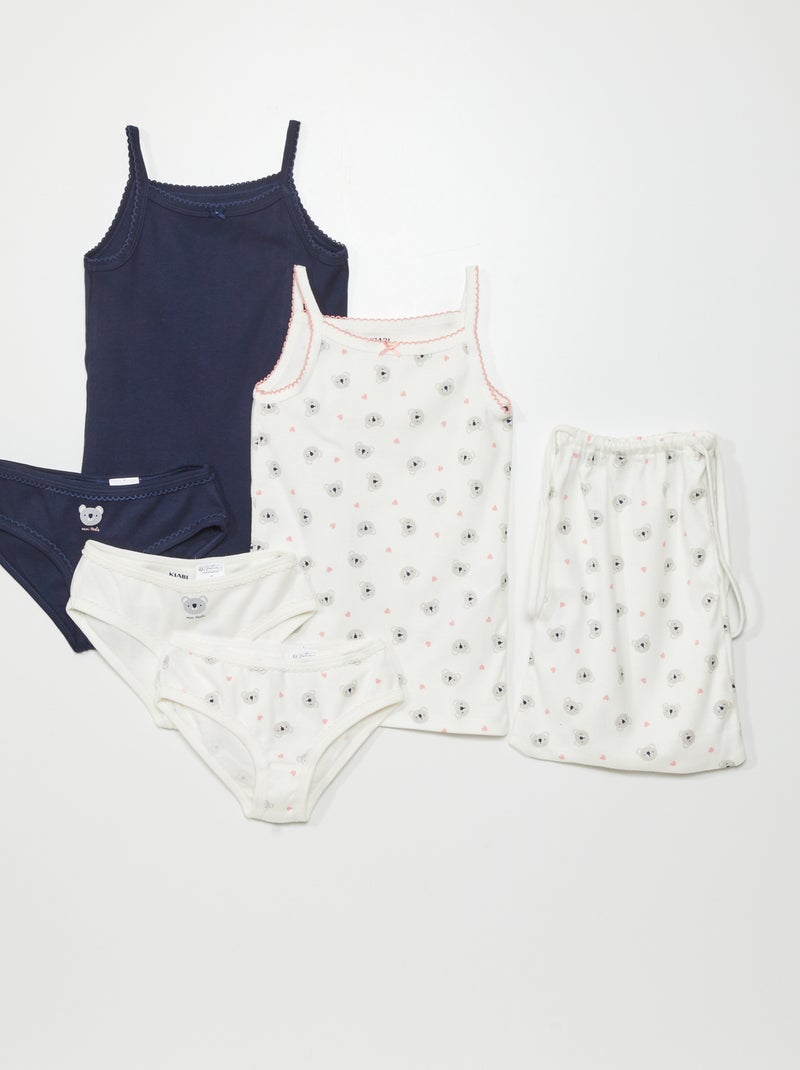 Setje met 2 singlets + 3 onderbroekjes - 5 stuks WIT - Kiabi