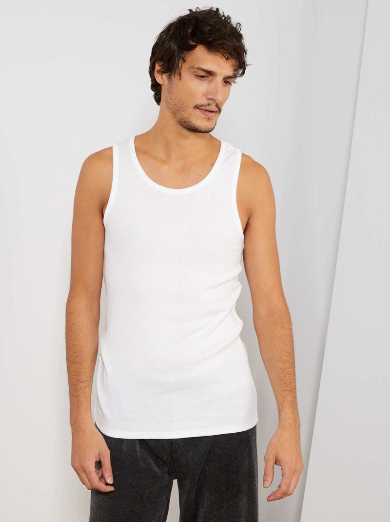 Setje met 2 singlets wit - Kiabi