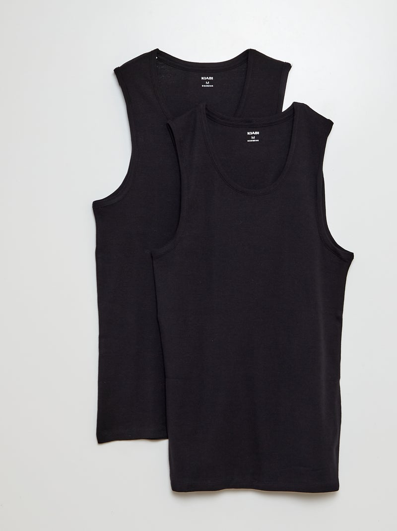 Setje met 2 singlets ZWART - Kiabi