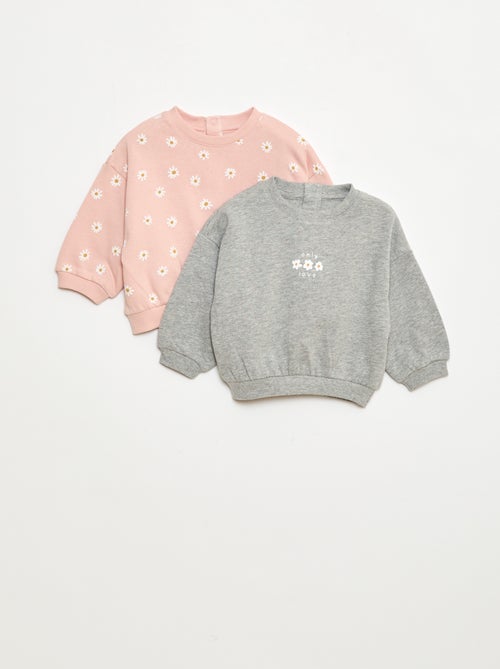 Setje met 2 sweaters | 1 effen en 1 met motief - Kiabi