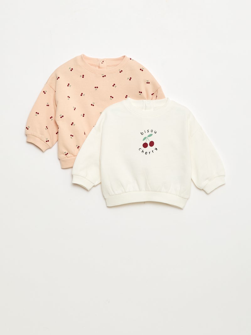 Setje met 2 sweaters | 1 effen en 1 met motief Wit - Kiabi