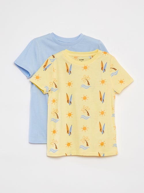Setje met 2 T-shirts met korte mouw en ronde hals - Kiabi