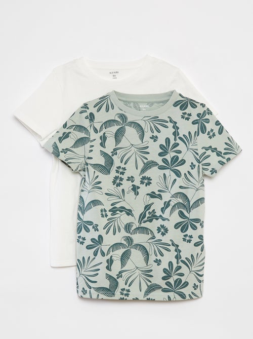 Setje met 2 T-shirts met korte mouw en ronde hals - Kiabi