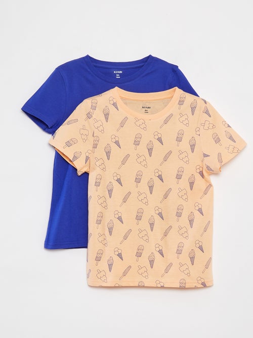 Setje met 2 T-shirts met korte mouw en ronde hals - Kiabi