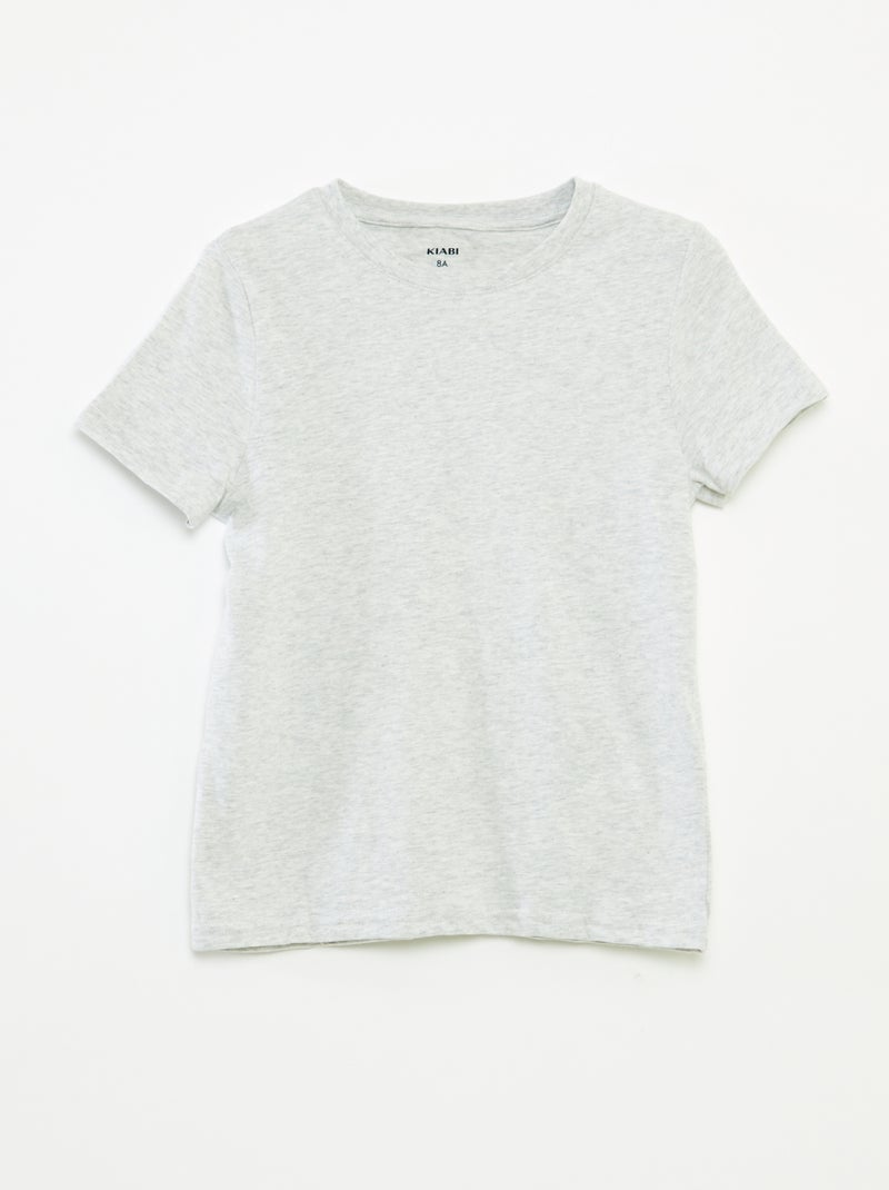 Setje met 2 T-shirts met korte mouw en ronde hals WIT - Kiabi