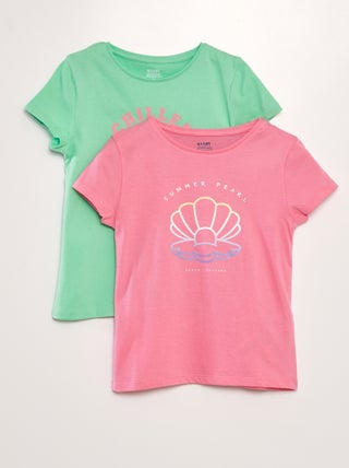 Setje met 2 T-shirts met tekst