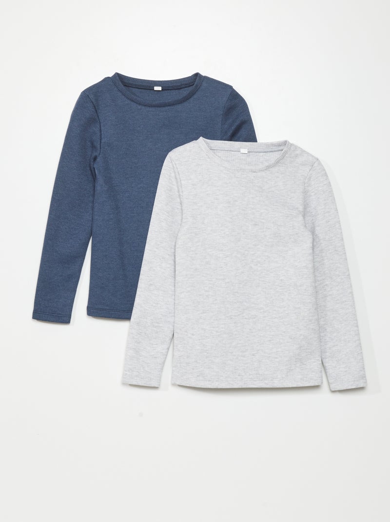 Setje met 2 thermoshirts - Altijd superwarm BLAUW - Kiabi