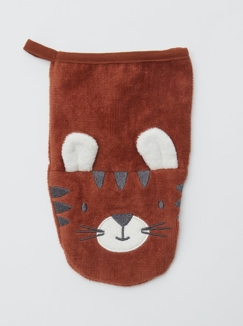 Setje met 2 washandjes met leuk detail GEEL - Kiabi