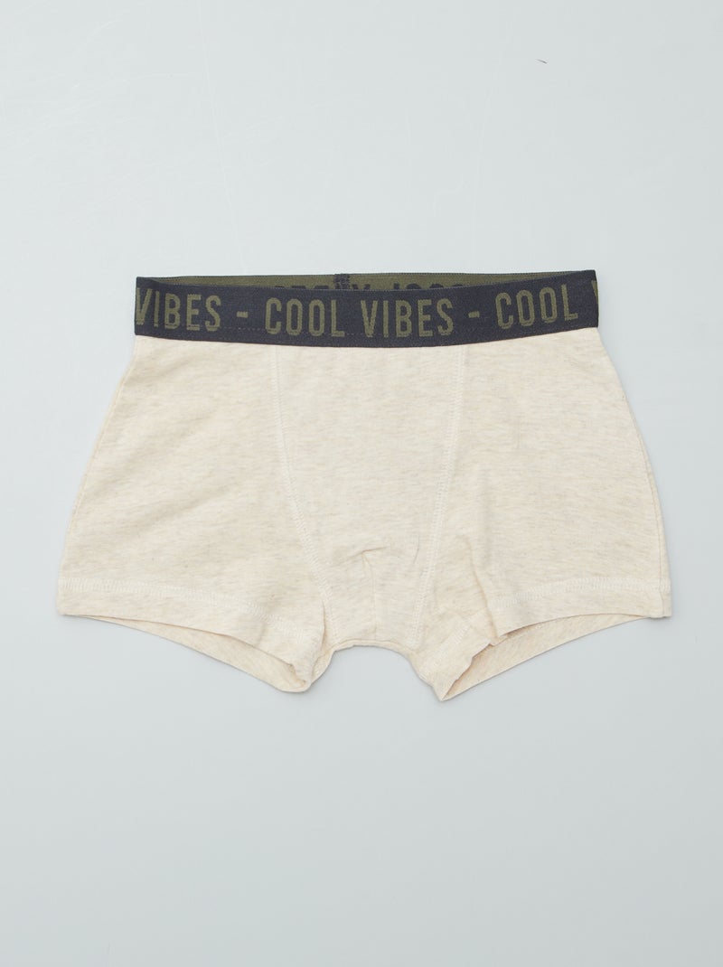 Setje met 3 boxershorts met stretch BRUIN - Kiabi