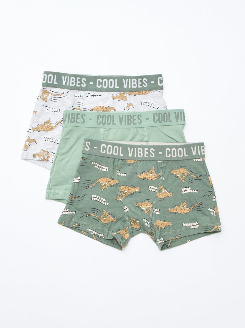 Setje met 3 boxershorts met stretch Grijs - Kiabi