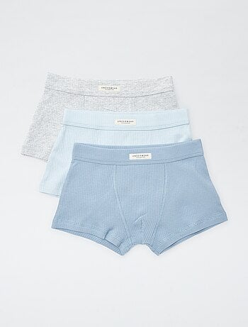 Setje met 3 boxershorts van ribstof