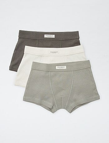 Setje met 3 boxershorts van ribstof