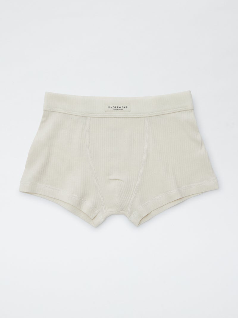 Setje met 3 boxershorts van ribstof GROEN - Kiabi