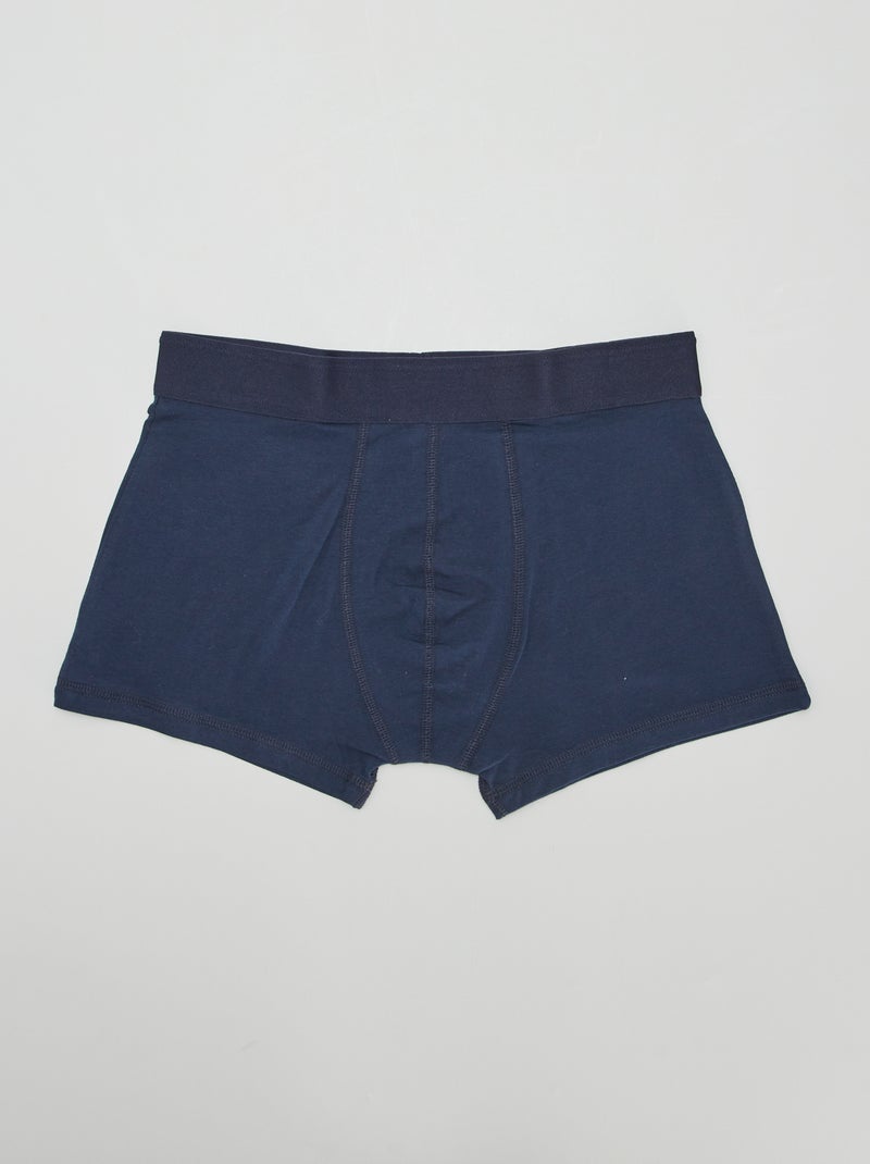 Setje met 3 effen boxershorts BLAUW - Kiabi
