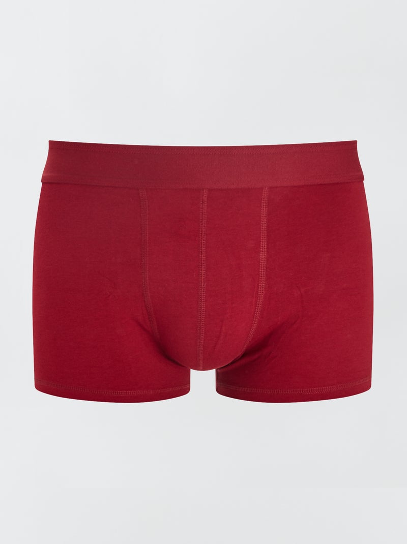 Setje met 3 effen boxershorts BLAUW/grijs/rood - Kiabi