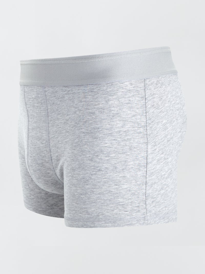 Setje met 3 effen boxershorts BLAUW/grijs/rood - Kiabi