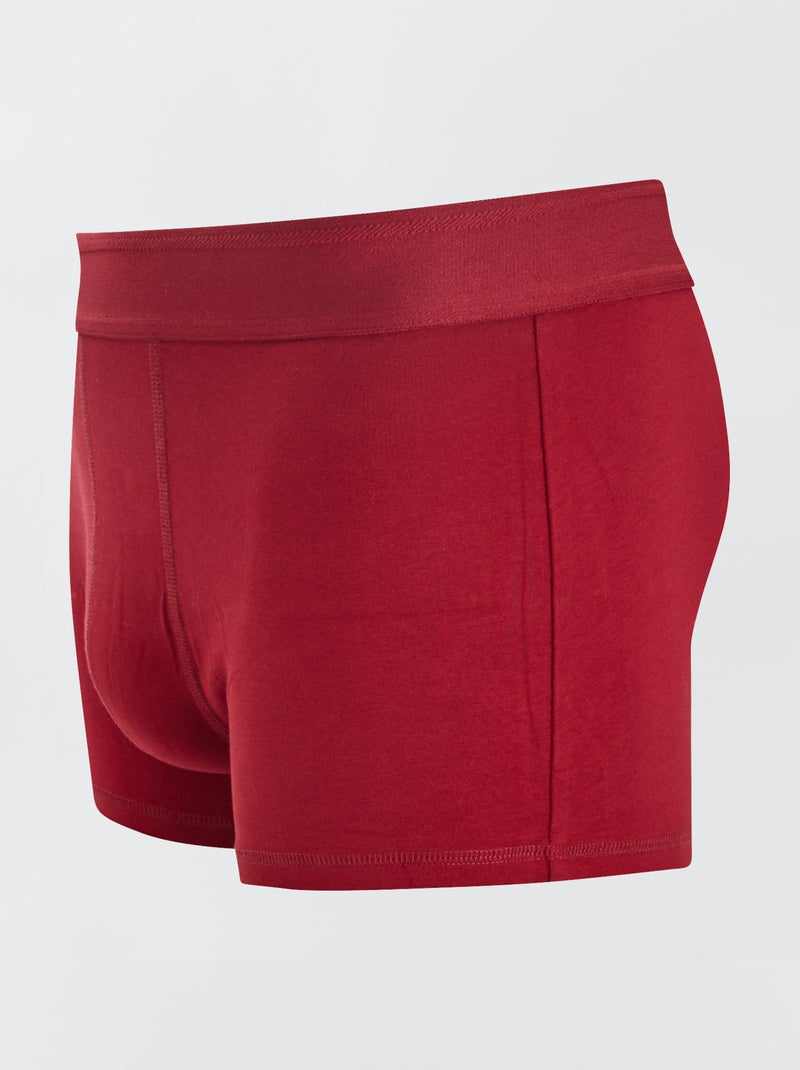 Setje met 3 effen boxershorts BLAUW/grijs/rood - Kiabi