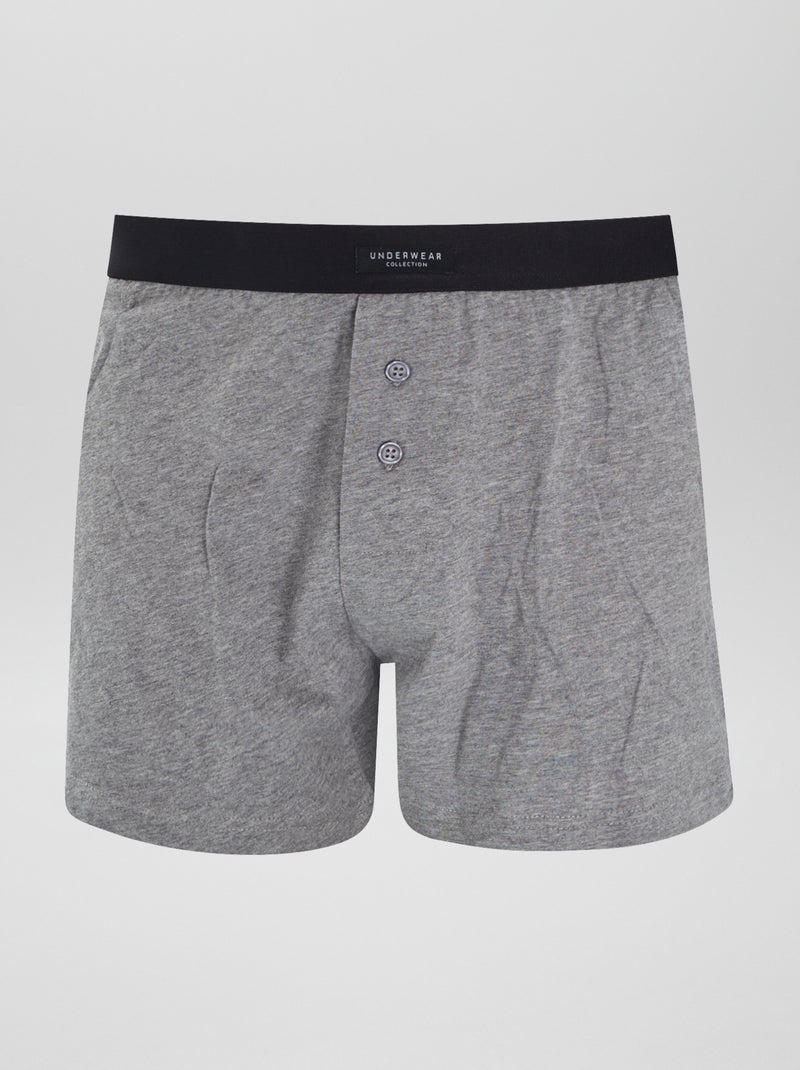 Setje met 3 effen boxershorts GRIJS - Kiabi
