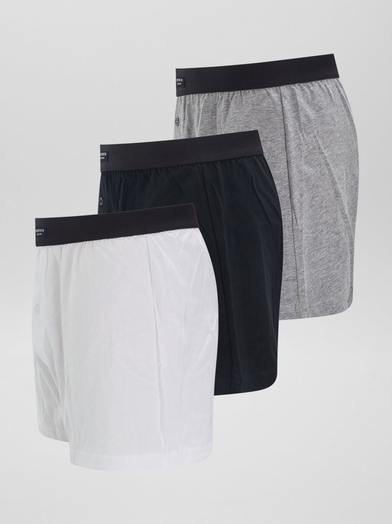 Setje met 3 effen boxershorts GRIJS - Kiabi
