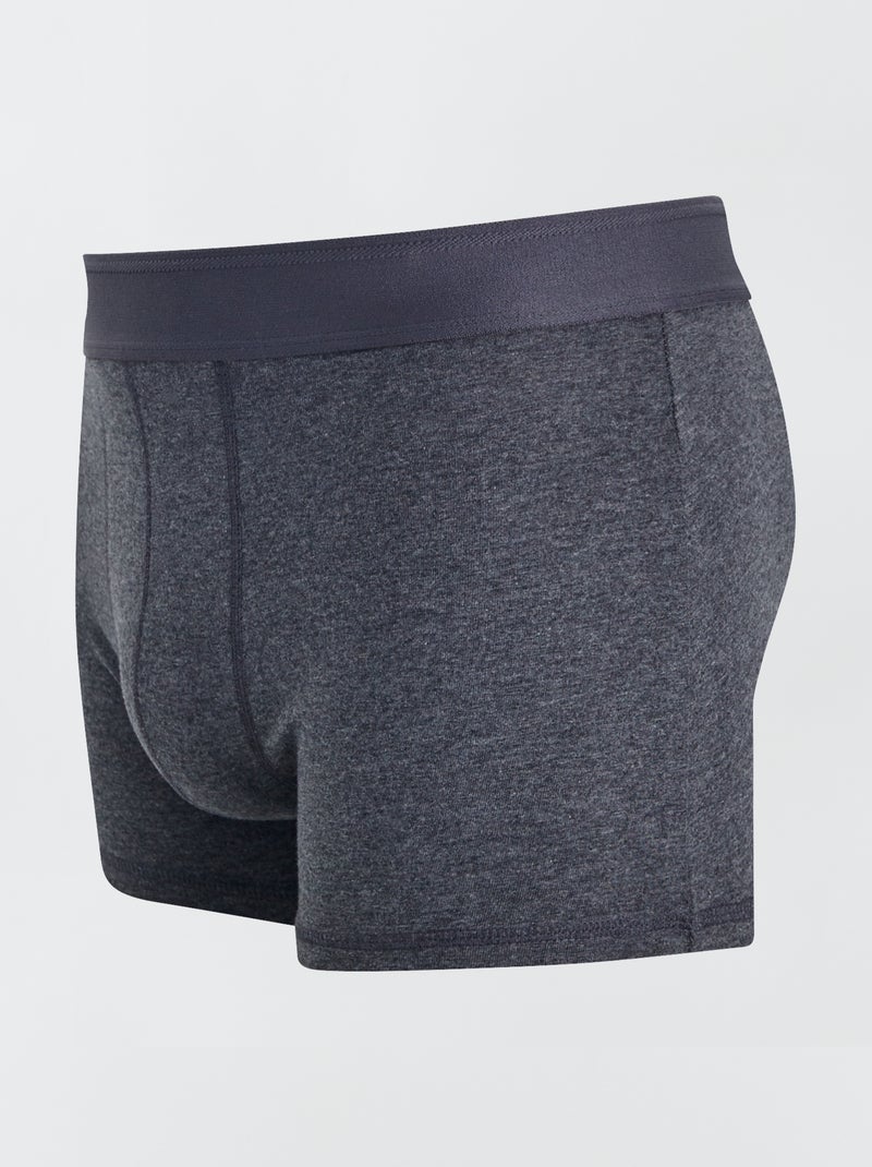 Setje met 3 effen boxershorts GRIJS - Kiabi